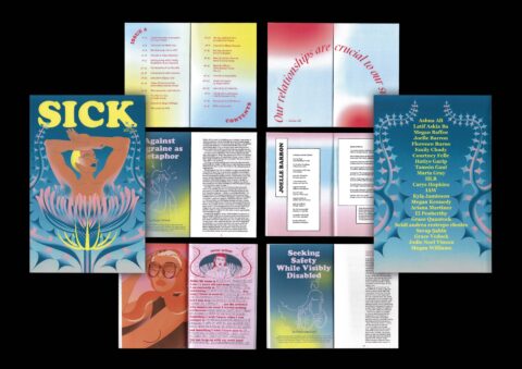 a spread of Sick magazine issue 4 from 2022, showing scans of illustrated interior pages alongside the cover and back cover