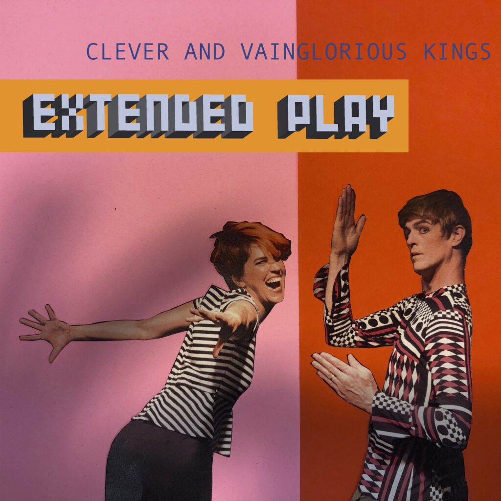The CVK album cover of two figures dancing on a pink and red background. 