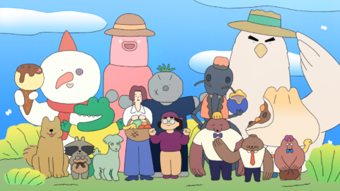 A Korean animated children's film of various people and animals