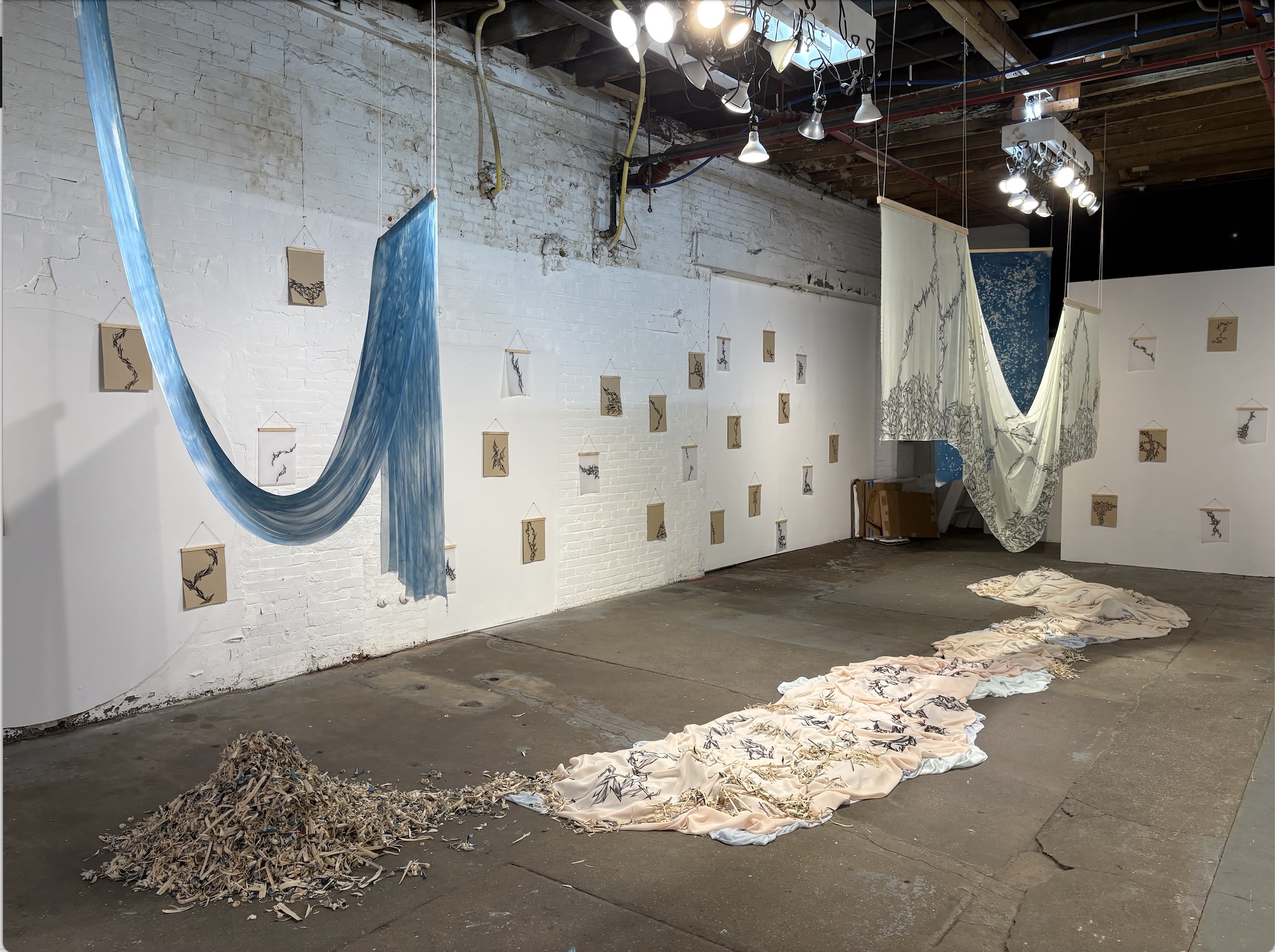Installation view of The Mountain Stood Still at 82 Parris in Portland, Maine (Photo by Midori Morrow)
