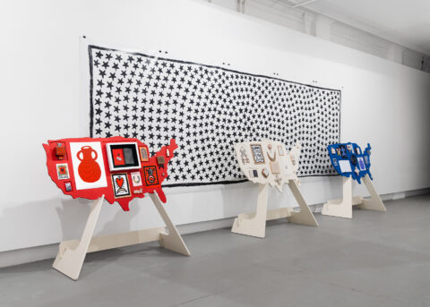 Talismans Across the Nation installation at SPACE Gallery (2025). Photo by Joel Tsui.